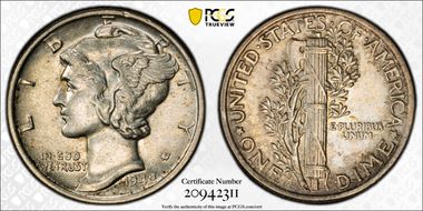 1942/1 10C Overdate, FS-101 AU53