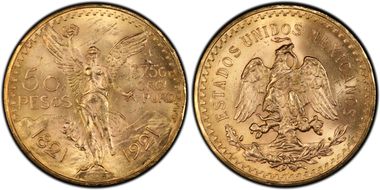 1921 50 Peso KM-481  Au MS62