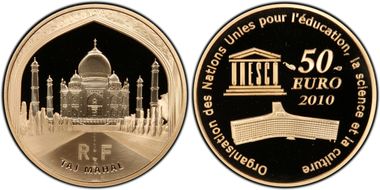 2010 € 50 Taj Mahal PR69DCAM