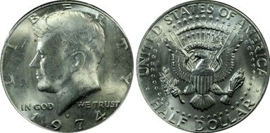 1974-D 50C Doubled Die Obverse MS64