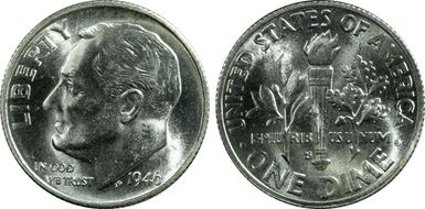 1946-S 10C Sans Serif MM FS-504 MS64FB