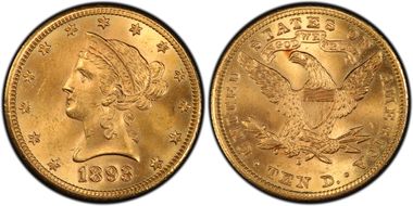 1893-S $10 MS63+
