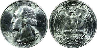 1937-S 25C MS64