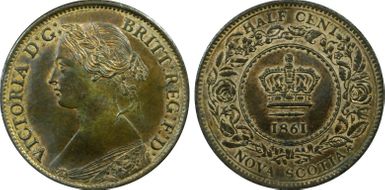 1861 1/2C MS64RB