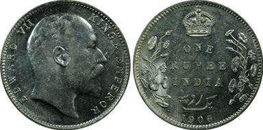 1906-B Rupee SW-7.33 Prid-202 AU58