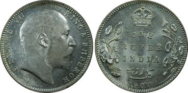 1907-B Rupee SW-7.37 Prid-203 MS62