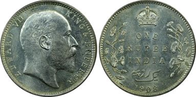 1908(C) Rupee SW-7.39 AU58