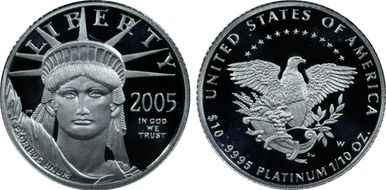 2005-W $10 Statue of Liberty PR69DCAM