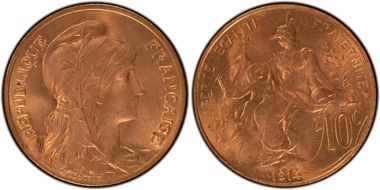 1914 10C Gad-277 MS65RD