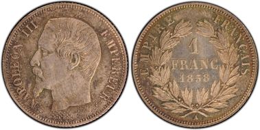 1858-A 1 Fr Gad-460 F-214 MS64