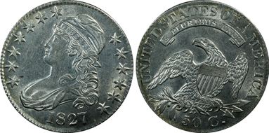 1827 50C Square Base 2 AU53