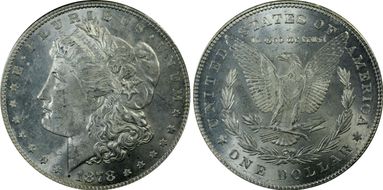 1878 7TF $1 Reverse of 1878 MS62