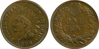 1886 1C Type 1 AU58BN