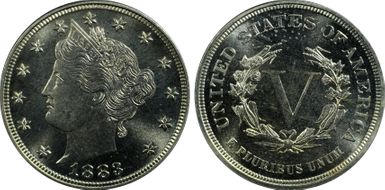 1883 5C No CENTS PR67CAM