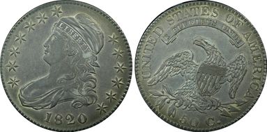 1820 50C O-108 Sq. 2, Lg Date, No Knob XF45