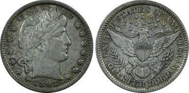 1897 25C AU50