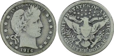 1914-S 25C VG8