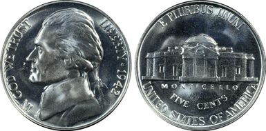 1942 5C Nickel PR66