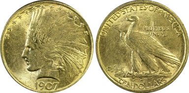 1907 $10 Indian MS61