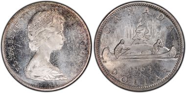 1965 S$1 Type 1 Sm Beads, Pt 5 MS64