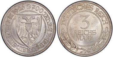 1926-A 3 Mk Lubeck J-323 MS64