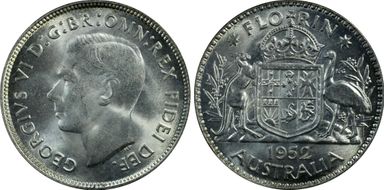 1952(m) Florin KM-48  Ag MS64