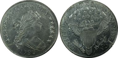 1799/8 $1 13 Reverse Stars AU55