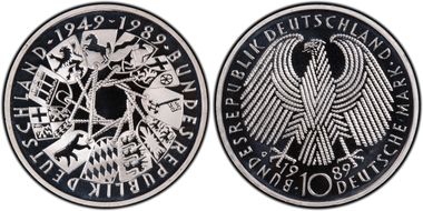 1989-G 10 Mk 40th Anniversary Republic PR69DCAM