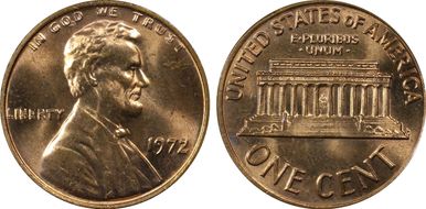 1972 1C Doubled Die Obverse MS64RD