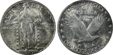 1917-D 25C Type 2 MS63