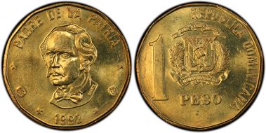 1992 Peso KM-80.1 DUARTE on bust MS63