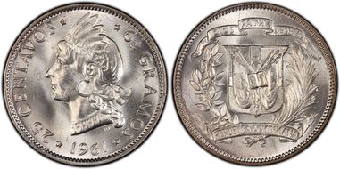 1961 25C KM-20  Ag MS64