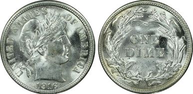 1916 10C Barber MS64