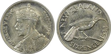 1933 6D KM-2 Ag MS64