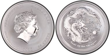 2012-P 50C Year of the Dragon 1/2oz Ag MS70