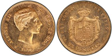 1876-DE M 25 Pta (1961) MS64