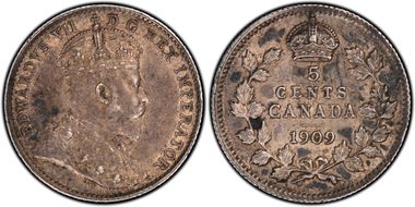 1909 5C Pointed Leaves AU53