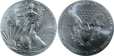 2011-S $1 Silver Eagle 25th Anniversary Set First Strike MS70