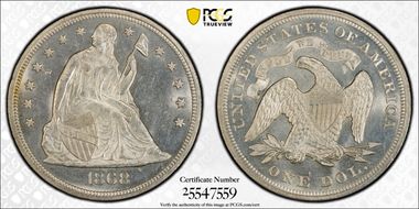1868 $1 MS64+