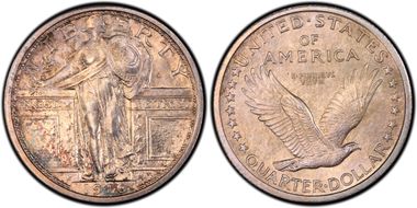 1916 25C Standing Liberty MS62
