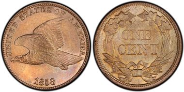 1858 1C Large Letters MS65