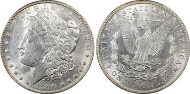1896-O $1 AU58