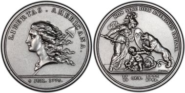 (1776) Medal Libertas Americana Ag 2005 Restrike MS61