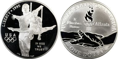 1995-P $1 Gymnastics PR69DCAM