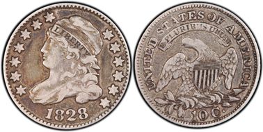 1828 10C Large Date VF30