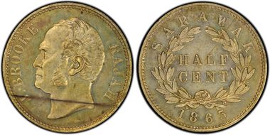 1863 1/2C Prid-57 Var Silvered PR63