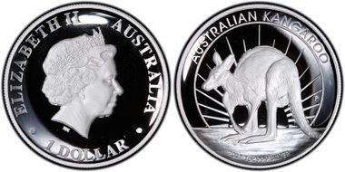 2011-P $1 Kangaroo Ag High Relief PR69DCAM