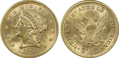 1861 $2.50 New Reverse MS62