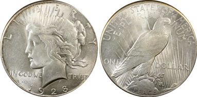 1928 $1 AU58