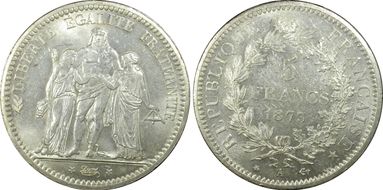 1873-A 5 Fr Gad-745a F-334 MS61